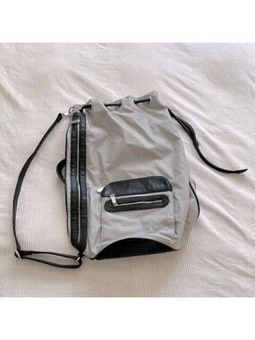 Co-lab Gray and Neon Yellow Nylon Large Travel Tote Bag with Zippered Pockets
